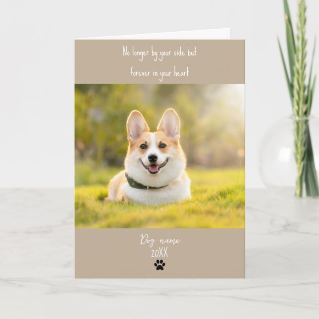 Cartão de simpatia para cão por perda memorial com (Frente)