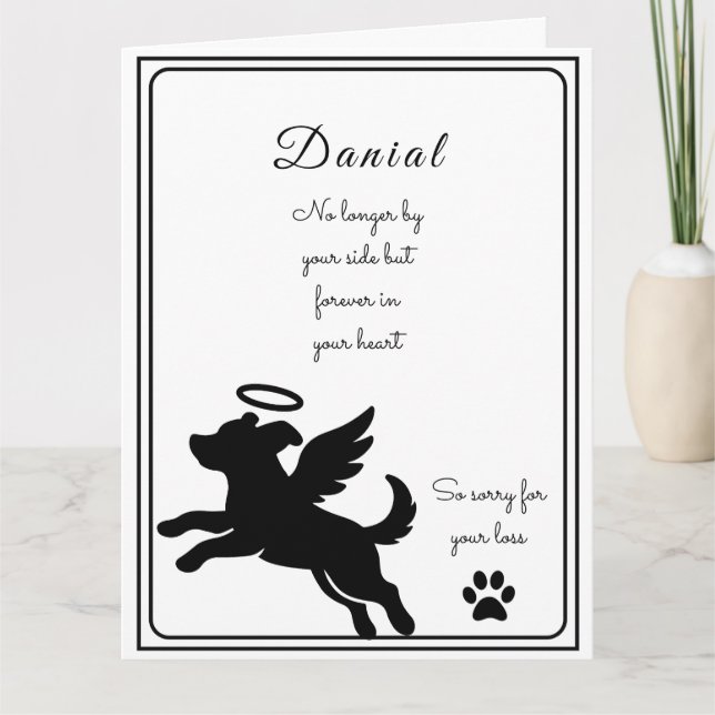 Cartão de simpatia personalizado para cães em memó (Frente)