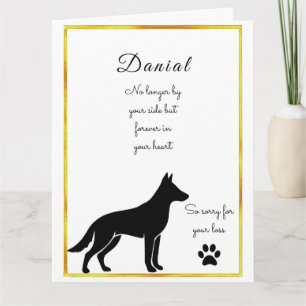 Cartão de simpatia personalizado para perda de cão