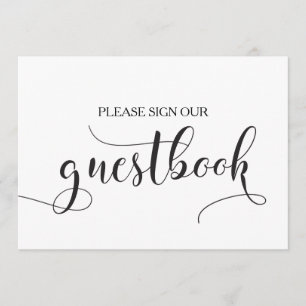 Cartão de Sinal de Casamento de Guestbook para Cal