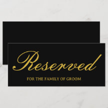 Cartão de Sinal de Casamento Dourado Preto Elegant