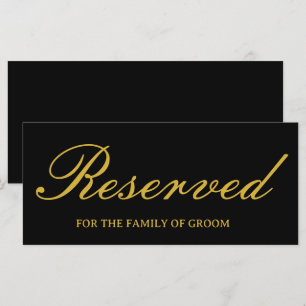 Cartão de Sinal de Casamento Dourado Preto Elegant