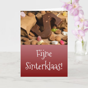Cartão de Sinterklaas com imagem de doces