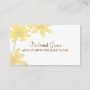 Cartão de Site de Casamento de Daisies Amarelo