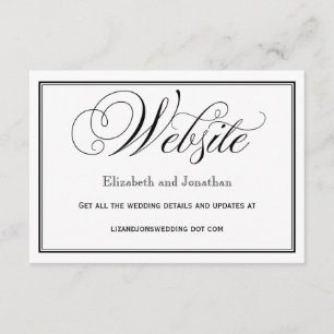 Cartão de Site de Casamento de Script Branco e Pre