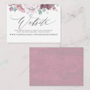 Cartão de Site de Casamento Floral Mauve