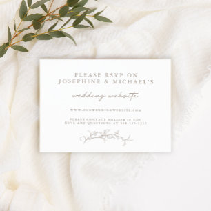 Cartão de Site de Casamento Online RSVP Sépia Vint