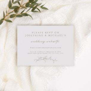 Cartão de Site de Casamento Online RSVP Sépia Vint