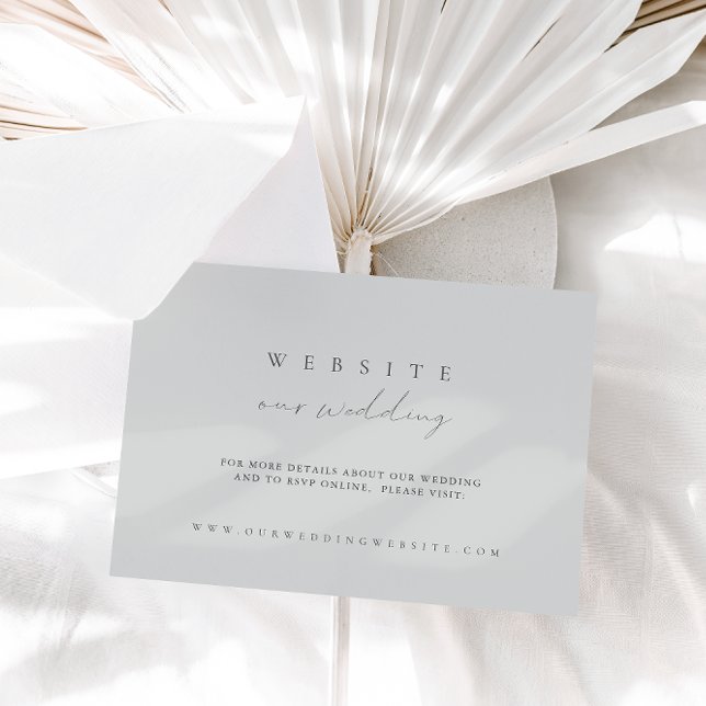 Cartão de Sítio Web de Casamento Pale Taupe Modern (Criador carregado)