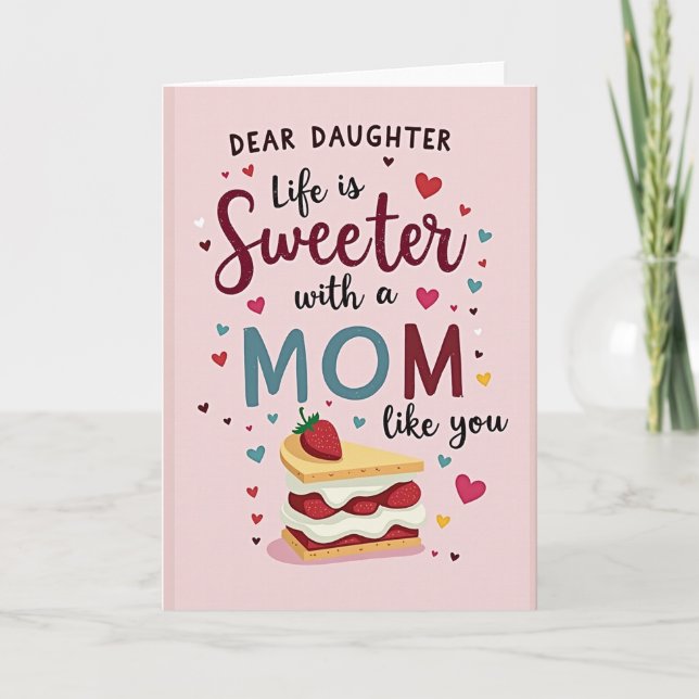 Cartão de Sobremesa para a Mãe Mais Querida (Frente)