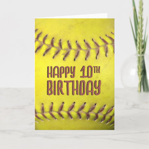Cartão de Softball de 10º aniversário