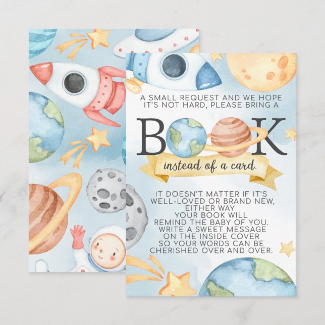 Cartão de Solicitação de Livro de Espaço Exterior  (Frente/Verso)