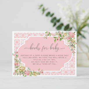 Cartão de Solicitação de Livros Chinoiserie Rosa -
