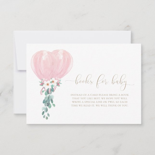 Cartão de Solicitação de Livros para Bebê com Balõ (Frente)