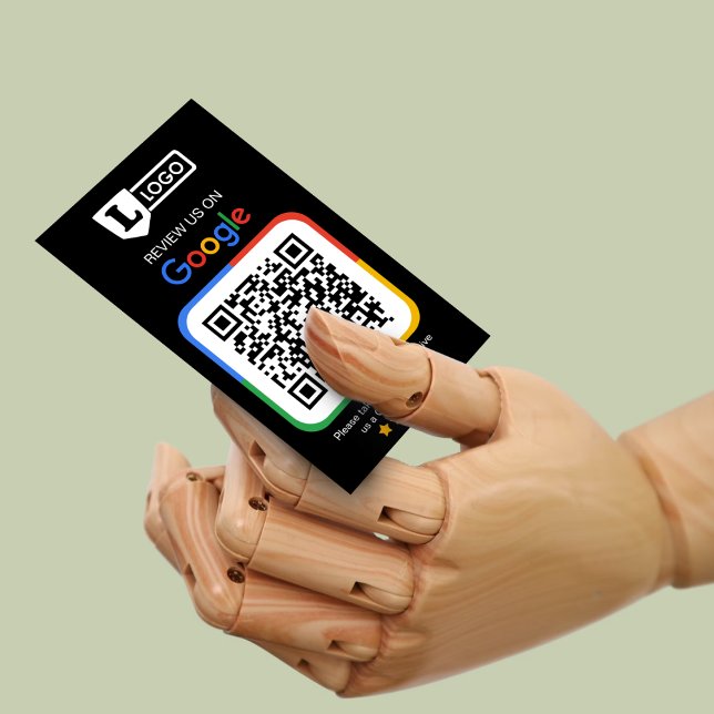 Cartão de solicitação de revisão Google com placa  (Google business review request card with logo and qr code, get 5 star  reviews for your business)