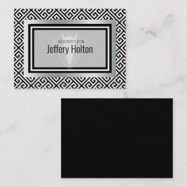 Cartão de solteiro preto e prateado