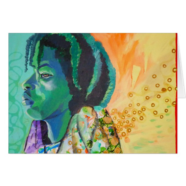 Cartão de Sonho de Menino Negro (Frente horizontal)