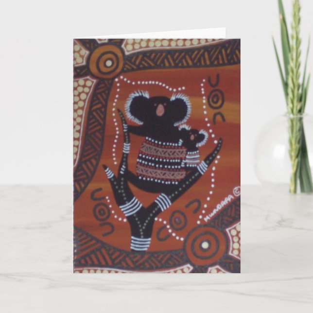 Cartão de Sonho Koala com História do Dreamtime (Frente)