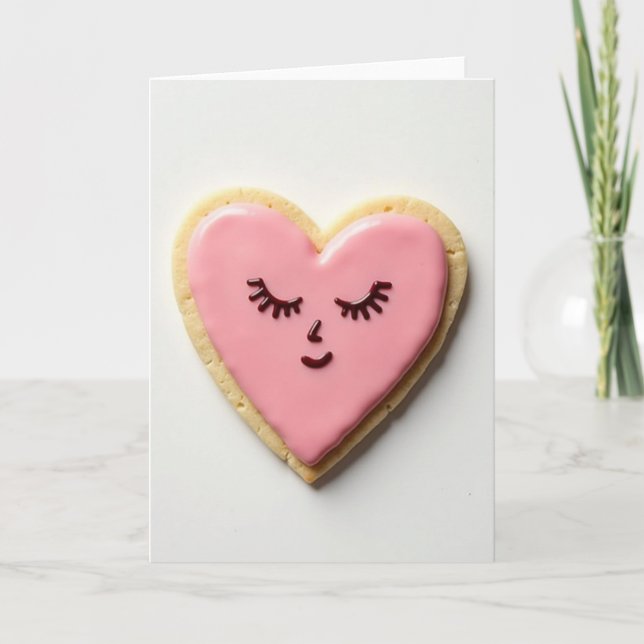 Cartão de Sonhos Doces Biscoito Coração de Amor (Frente)