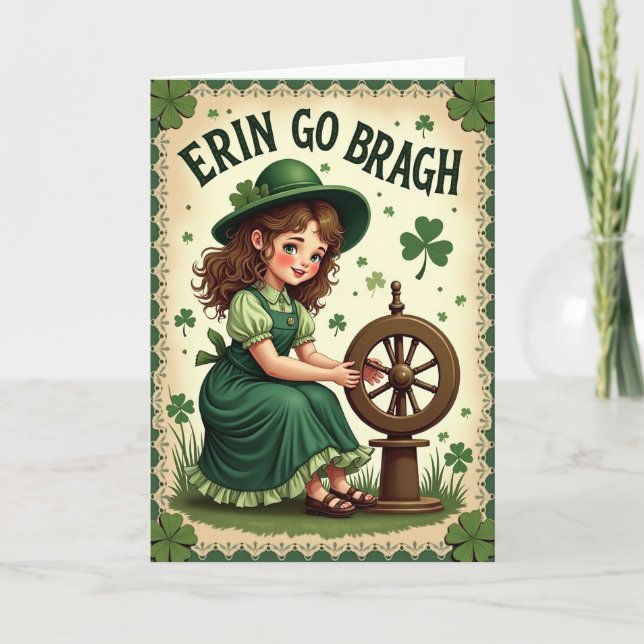 Cartão de Sorte da Garota Erin Go Bragh (Frente)
