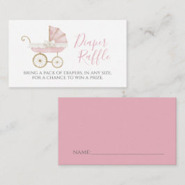 Cartão de Sorteio de Fraldas Carruagem Rosa