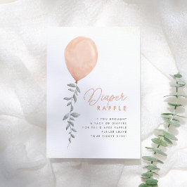 Cartão de Sorteio de Fraldas com Balão de Folhagem