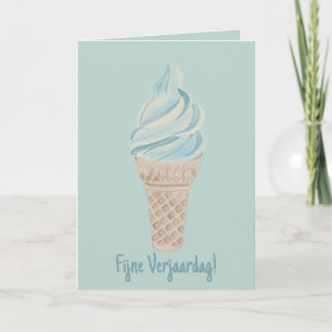 Cartão de Sorvete de Aquarela de Aniversário Neerl