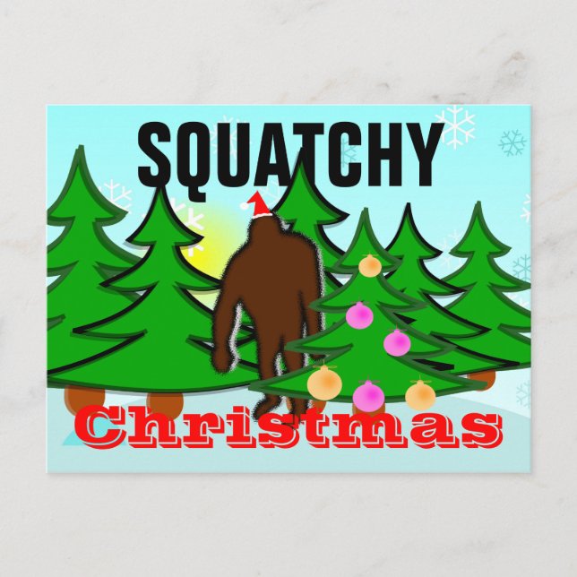 Cartão de Squatch do Natal de Squatchy (Frente)