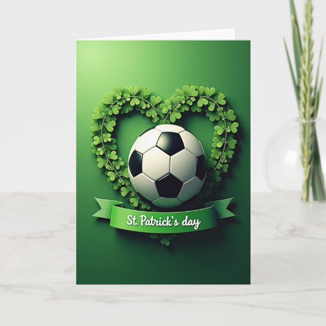 Cartão de St Patricks do Trevo de Futebol (Frente)