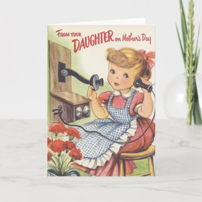 Cartão De sua filha no dia das mães (Frente)