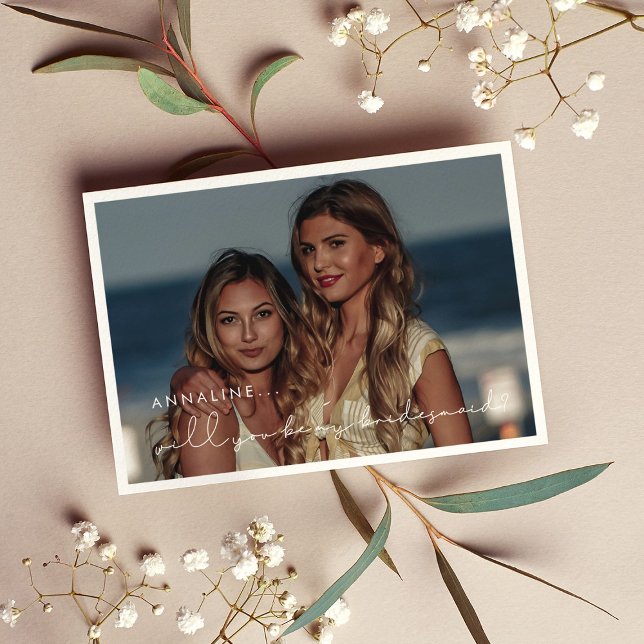 Cartão de sugestão de Bridesmaid manuscrito (Criador carregado)