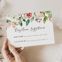 Cartão de Sugestões do Nome Floral do Bebê Elegant