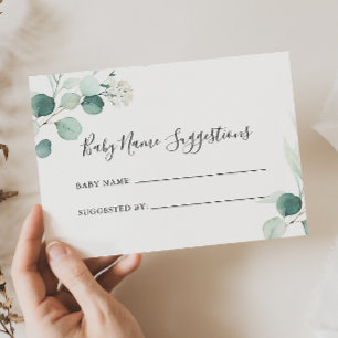 Cartão de Sugestões para o Nome do Bebê Eucalip