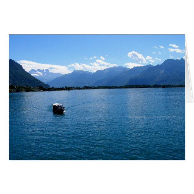 Cartão de Suiça do lago de Genebra (Frente Horizontal)
