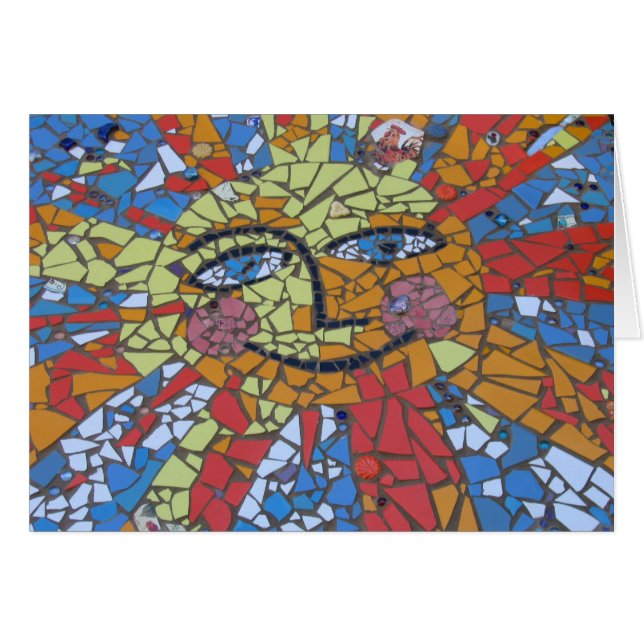 Cartão de Sun do mosaico (Frente Horizontal)