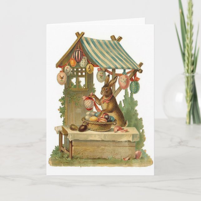 Cartão de Suporte para Ovos de Coelhinho de Páscoa (Frente)