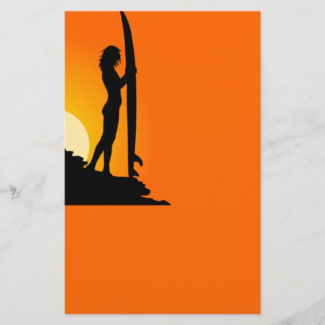 Cartão de Surfer Girl (Frente)