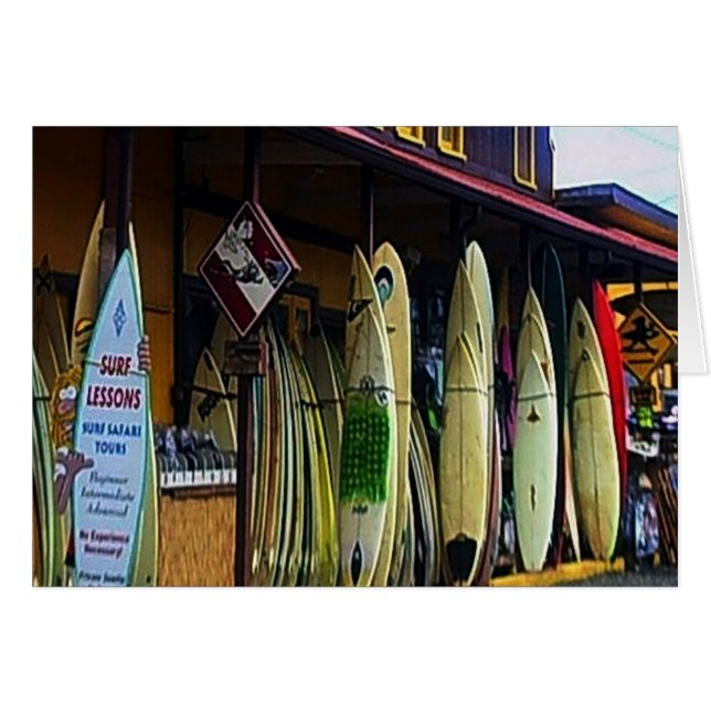 Cartão de Surfistas Havaiano (Frente Horizontal)