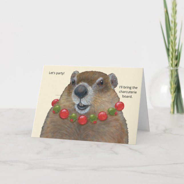 cartão de tábua de charcutaria do dia da marmota/f (Frente)