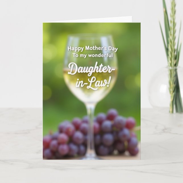 Cartão de Taça de Vinho do Dia das Mães (Frente)