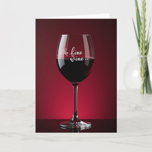 Cartão de Taça de Vinho Envelhecido (Frente)