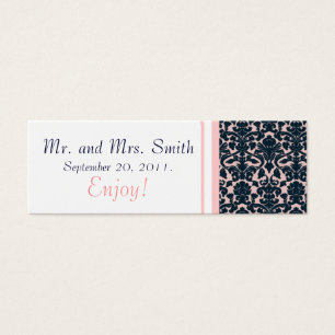 Cartão de Tag branco do favor do casamento tema