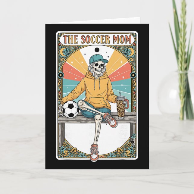 Cartão de Tarô de Mãe de Futebol Esqueleto Café By (Frente)