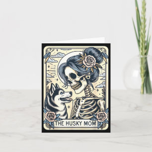 Cartão de Tarot da Mamãe Husky Siberiano Fofa Esqu