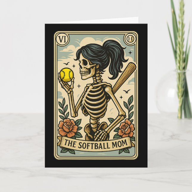 Cartão de Tarot de Esqueleto da Mamãe Softll Mama  (Frente)