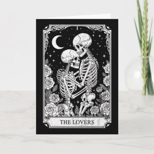Cartão de Tarot Os Amantes Esqueleto Góthico Hallo
