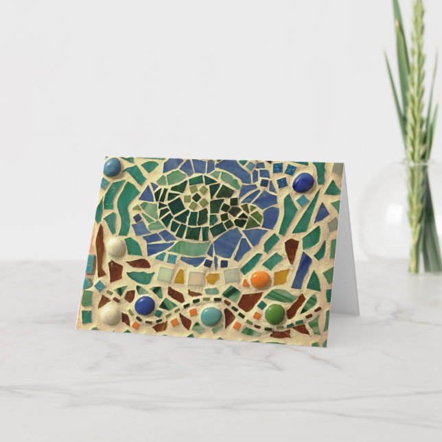 Cartão de Tartaruga Mosaico (Frente)