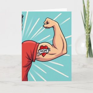 Cartão de tatuagem de amor de braço forte