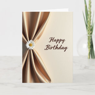 Cartão de Tecido de Aniversário Dourado