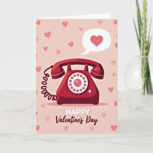Cartão de Telefone de Amor Retrô Romântico
